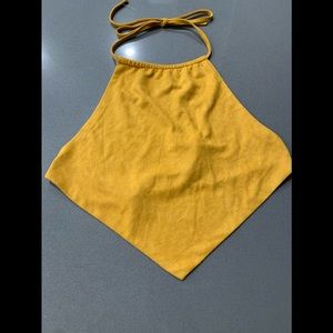 Forever 21 Mustard Open Back Cropped Tank